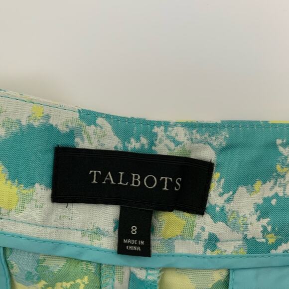 Talbots floral print cropped pants polyester/cotton blend women's size 8 - Picture 3 of 5